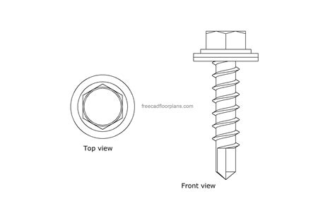 12 sheet metal screw autocad|tapping screw dwg free.